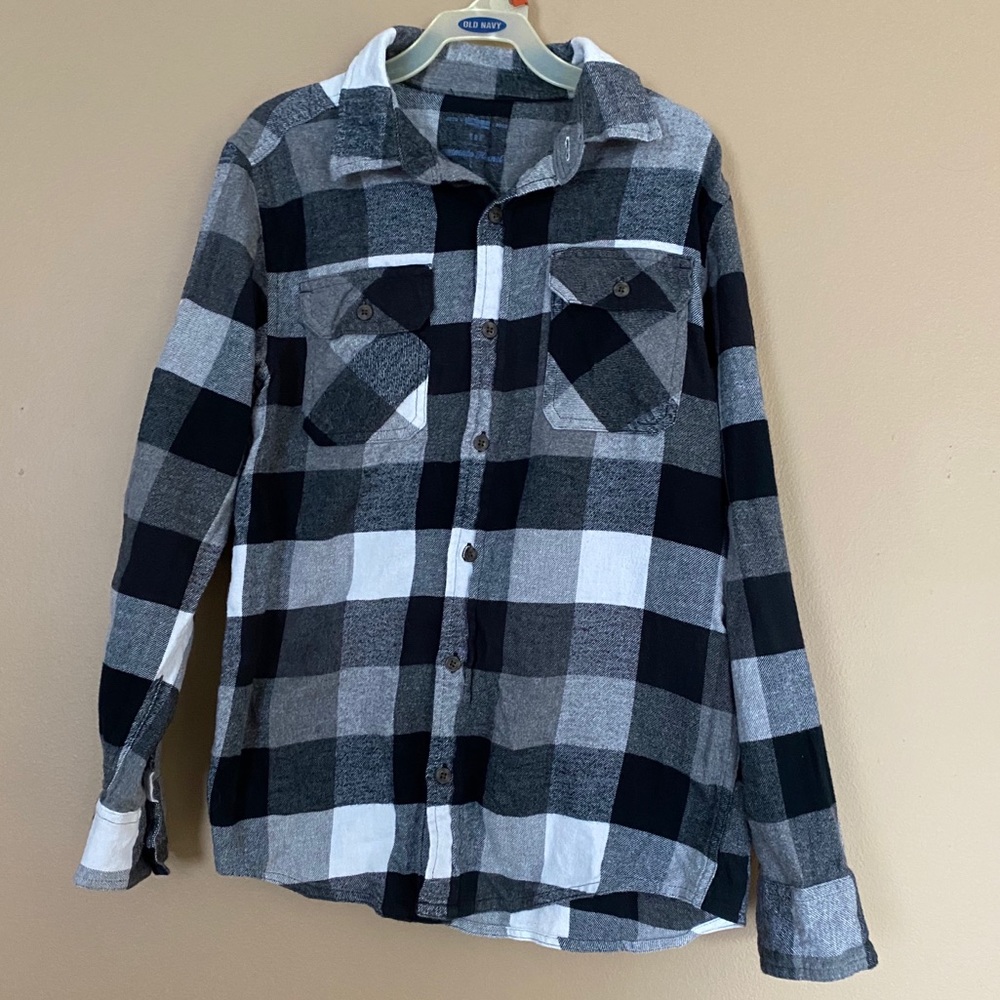 Boys Black and White Flannel